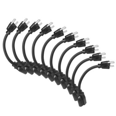 Imagem de Cabo de extensão DEWENWILS 1 pé 16 AWG SJTW preto à prova de intempéri
