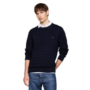Imagem de Suéter masculino Tommy Hilfiger de algodão com gola redonda
