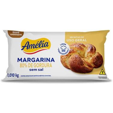 Imagem de Margarina 80% Sem Sal Uso Geral Amélia 1,010kg