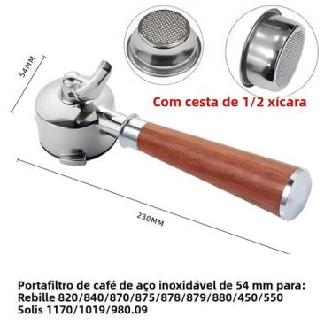 Imagem de Portafilter De Café De Boca Dupla De Aço Inoxidável 54mm Para Breville