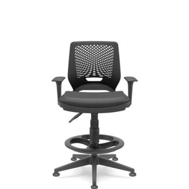 Imagem de Cadeira Caixa Beezi Piramidal Plaxmetal com Braços Reguláveis Preta