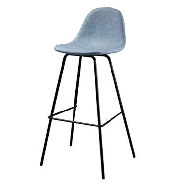 Imagem de UISLA Banqueta de bar de móveis de couro PU ferro café da manhã alto pub bancos/balcão - pernas de metal preto, 65/75 cm/# 3/Altura do assento: 65 cm
