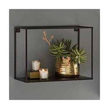 Imagem de Prateleiras flutuantes montadas na parede, prateleira montável na parede, suporte de exibição criativo para prateleira de plantas ou estante de livros, decoração de parede de fundo pode ser usado em