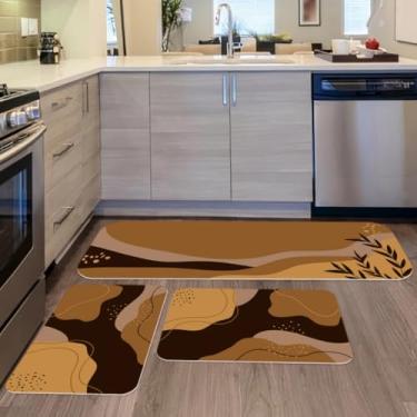 Imagem de Passadeira Cozinha, Kit 3 Tapetes para Cozinha Antiderrapante Mandala Vermelha, Elegante e Refinado(01)