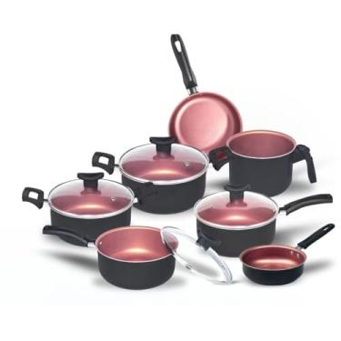 Imagem de Jogo De Panelas Antiaderente 10 Pçs Kit Conjunto (Preto Rosé)