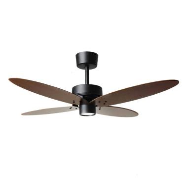 Imagem de Ventilador de Teto Maiorca Preto Fosco 4 Pás Tabaco Led 16W 3000K 127V Tron
