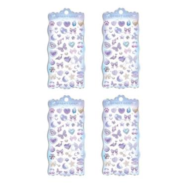 Imagem de Adesivos inchados iridescentes 3D, adesivos decorativos de resina, lindo mini adesivo puff, adesivos 3D de desenho animado para scrapbooks, agendas, cadernos, capa de telefone, garrafa de água, caneta