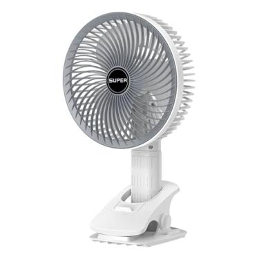 Imagem de Mini Ventilador Portátil De Mão E Mesa Carregamento USB Tipo C 3 Velocidades Silencioso Luz LED Clip Fixação Base Ajustáveis Rotação 300° Casa Escritório