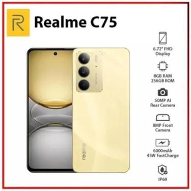 Imagem de Smartphone Realme C75 NFC 256GB 8GB RAM Celular A PROVA DAGUA 1 ano ga