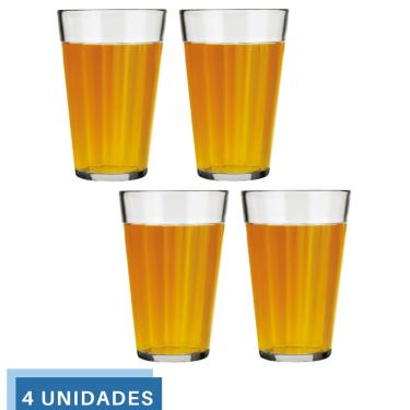 Imagem de Jogo 4 Copo Americano Long Drink 450ml Vidro Cerveja Nadir