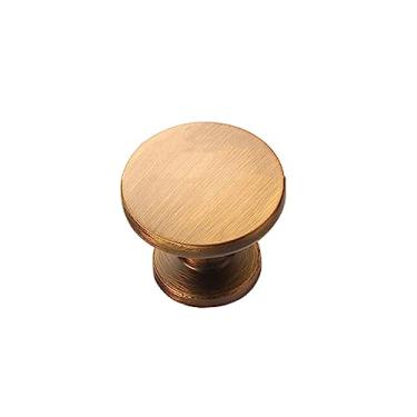 Imagem de Puxador de móveis de bronze amarelo estilo vintage bronze puxadores de armário de cozinha puxadores de gaveta puxadores de porta ferragens, furo único