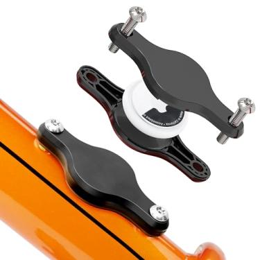 Imagem de DLENP Suporte de bicicleta AirTag, suporte oculto para rastreador GPS de bicicleta, capa antifurto para AirTag, suporte de etiqueta Apple, suporte protetor à prova d'água esconde airtag sob a gaiola