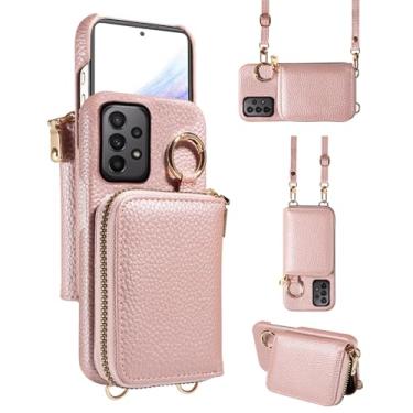 Imagem de Furiet Capa carteira para Samsung Galaxy A53 5G e fivela de alça de ombro, bolsa de órgão flip de couro PU, suporte de cartão para celular de corpo inteiro para A 53 G5 53A SM A536U 6,5 polegadas 2022
