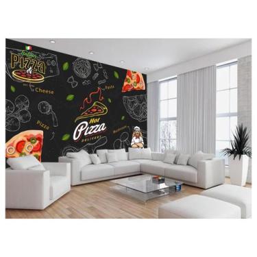 Imagem de Papel De Parede Alimentos Cantinho Pizza Lousa 3,5M Al344 - Você Decor