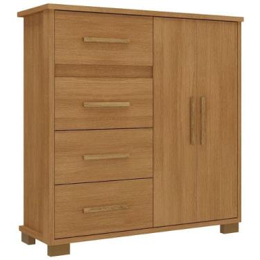 Imagem de Cômoda Rodial Bella CO2438 2 Portas 4 Gavetas 118x116x41cm, CINAMOMO