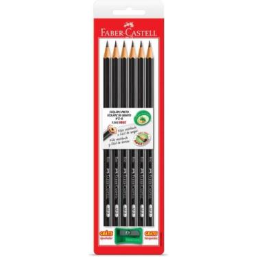 Imagem de Lápis Preto Sextavado 1205 MAX N2B com Apontador - Blister com 6 - Fab