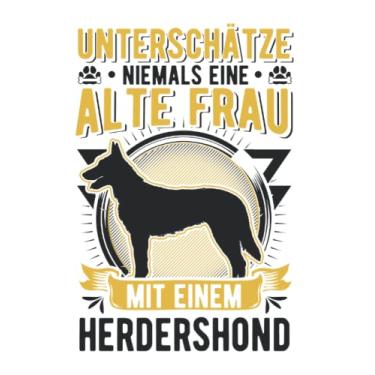Imagem de Hollandse Herder Notizbuch: Hollandse Herder Alte Frau Herdershond / 6x9 Zoll / 120 karierte Seiten Seiten