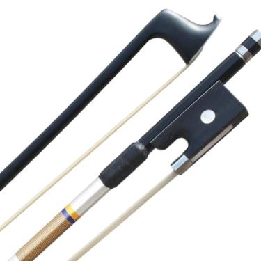 Imagem de ARCRAW Arco de violino de fibra de carbono, tamanho completo, sapo de ébano, crina de cavalo natural para violinistas, violinistas, professores, estudantes, profissionais, modelo ucraniano