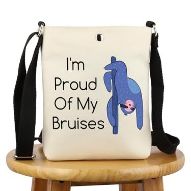 Imagem de G2TUP Pole Dancing Lover Gift I'm Proud Of My Bruises Sloth Pole Dancing Makeup Bag Pole Dancer Cosmetic Bag Pole Dance Coach Gift Zipper Travel Bag, Proud of My Bruises X