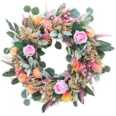 Imagem de Guirlanda de primavera elegante de 61 cm para decoração atemporal | Adicione beleza à sua porta, entrada ou sala de estar