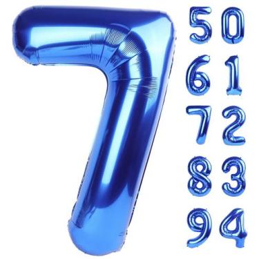 Imagem de Balão Número 7 Azul Marinho (40cm) - Ideal para Festa de Aniversário