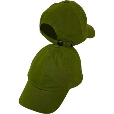 Imagem de Boné Verde Oliva Unissex Sem Estampa Uniforme Sarja Bordar Personaliza