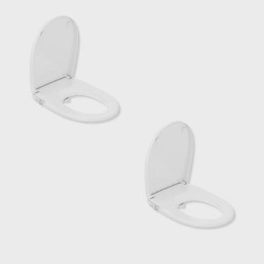 Imagem de Kit 2 Assento Sanitário Multiclean Easy Roca Branco Brilhante