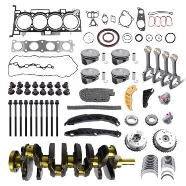 Imagem de SUSUCAR Kit de revisão de reconstrução do motor com cambota, kit de corrente de distribuição, conjunto de juntas de cabeça, pistões para Kia Sportage Hyundai Sonata Santa Fe Sport 2.4L G4KJ
