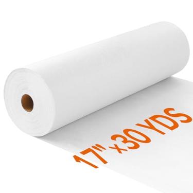 Imagem de ZOMONETI Peso pesado 43.2 cm x 30yd ferro branco sobre interface fusível não tecido, tecido de poliéster de um lado para suprimentos de artesanato DIY, acolchoamento, costura, carcelas de camisa