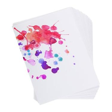 Imagem de PATIKIL Papel aquarela de 12,7 x 18 cm, 500 folhas de papel de tinta de algodão aquarela prensa a frio 41,7 kg/250 g/m² para pintura artística artistas materiais de desenho