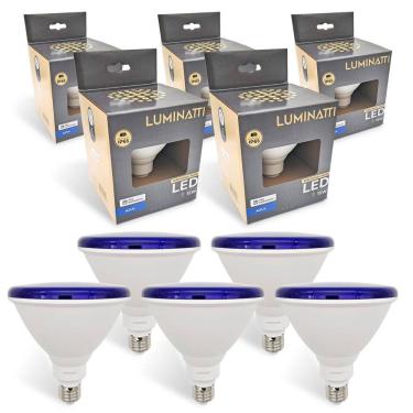 Imagem de 5x Lâmpada Azul Par38 Led 15w Decoração Piscina Prova D`água