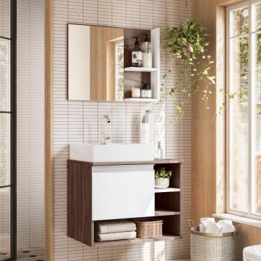 Imagem de Conjunto Gabinete Armario para Banheiro Franca completo com Cuba e Tor