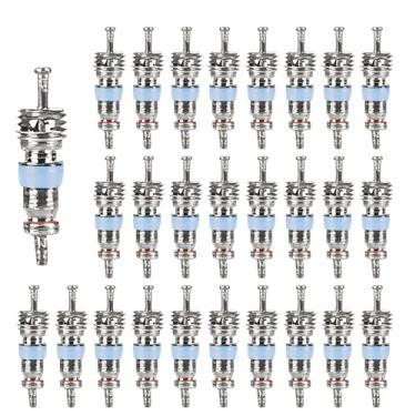 Imagem de 80 peças de núcleo de válvula Hvac Schrader para refrigerante R32 R22 R410A, kit de válvula AC Schrader, alta pressão com vedação de teflon, peça de reposição HVAC ideal para sistemas de refrigeração