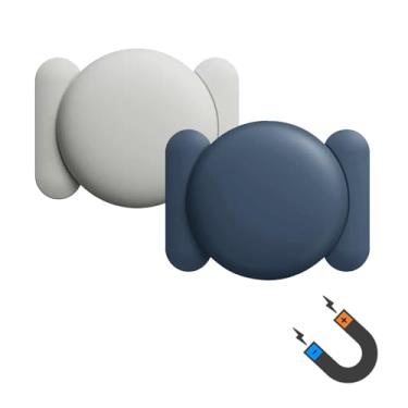 Imagem de Frylaa Capa com suporte magnético para AirTag, 2 peças de capa protetora oculta de silicone macio com suporte magnético forte para rastreador GPS para superfície de metal para carro/Vechiles/caminhão