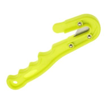 Imagem de Fenteer Ferramenta de corte de emergência para mergulho, cortador de linha de mergulho leve e prático, faca de mergulho para caminhadas, caça e pesca, Amarelo Verde