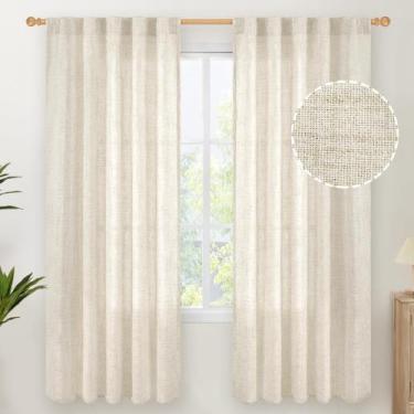 Imagem de Cortinas YoungStex Linen, 183 cm de comprimento para sala de estar, 2 