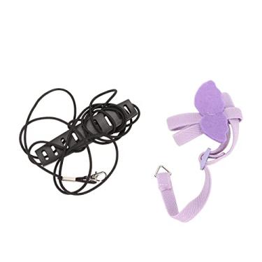 Imagem de Conjunto de Coleiras para Pássaros, Asas de Anjo Fofas para Pássaros Voadores, Corda de Tração Ajustável Anti-mordida para Pássaros, Coleira de Poliéster para Treinamento Ao Ar Livre (Roxa)