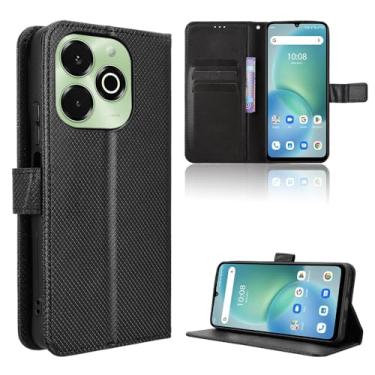 Imagem de Elubugod Capa de couro compatível com Umidigi G9x 4G, capa flip de couro PU compatível com Umidigi G100X 5G / Note 100X 4G capa preta