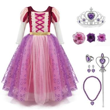 Imagem de Fantasia feminina TYHTYM Rapunzel Dress Up Cosplay Party