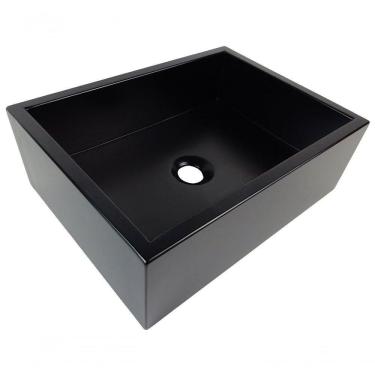 Imagem de Cuba De Apoio Banheiro Rubi Pedra 40x30cm Preto Fosco