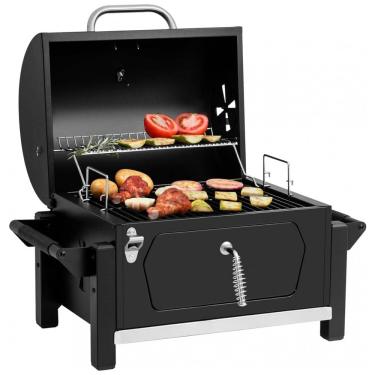 Imagem de Churrasqueira a Carvão com Duas Alças Laterais, Abridor de Garrafas e Porta Traseira, Royal Gourmet CD1519, Preta
