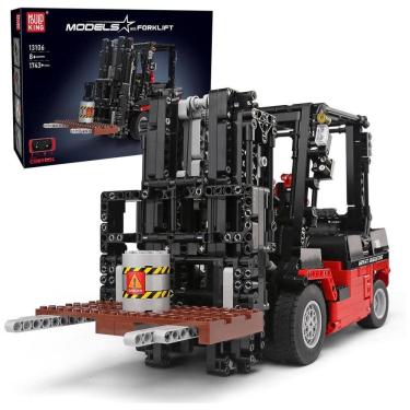 Imagem de Kit de Construção Empilhadeira com 1719 Peças para Crianças e Adultos, Mould King, Vermelha