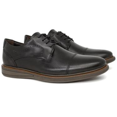 Imagem de Sapato Masculino Casual Com Cadarço Democrata Couro Conforto, Preto al