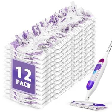 Imagem de AIR U+ Pacote com 12 refis descartáveis de esfregão elétrico para esfregão Swiffer Power, refil de substituição de múltiplas superfícies espessas de 14 camadas sem perfume para limpeza de superfícies