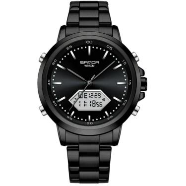 Imagem de Relógio De Pulso Esportivo Masculino Quartzo Anadigi 5atm Preto Fosco