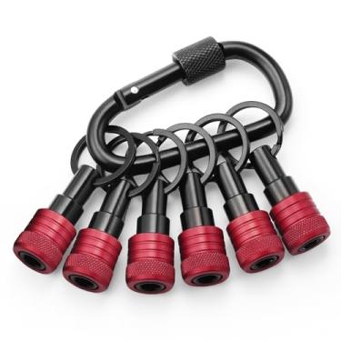 Imagem de Porta-chaves antiderrapante aprimorado, 6 peças, suporte de broca para brocas sextavadas de 1/4 polegada, suportes para extensão de broca de chave de impacto, suporte de chave de fenda, troca rápida e