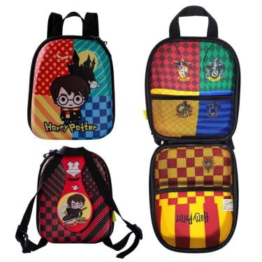 Imagem de Mochila Infantil Harry Potter Sonserina Grifinória Lufa-lufa Corvinal Hogwarts