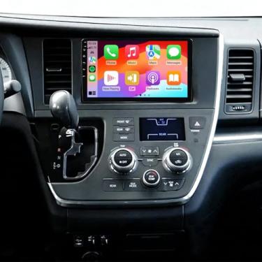 Imagem de moseiny Android 13 para Toyota Sienna 2015-2018 rádio de carro, tela sensível ao toque de 22.9 cm Double Din Carplay Android Auto Car Stereo GPS Navi Bluetooth Receptor de áudio do carro FM DSP WiFi