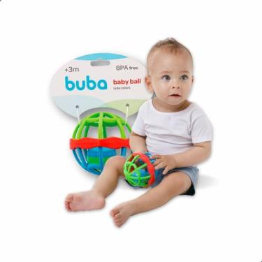 Imagem de Chocalho Bebe Mordedor Brinquedo Flexível Macio Bola Buba