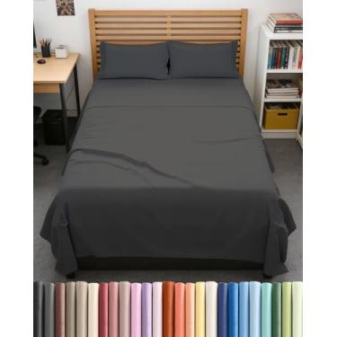 Imagem de Jogo de cama casal GG – Lençóis extra longos estendidos GG – Confortáveis, respiráveis e refrescantes – Cabe em colchões de 20 a 40 cm com bolsos profundos – 137 x 203 cm – Roupa de cama luxuosa macia